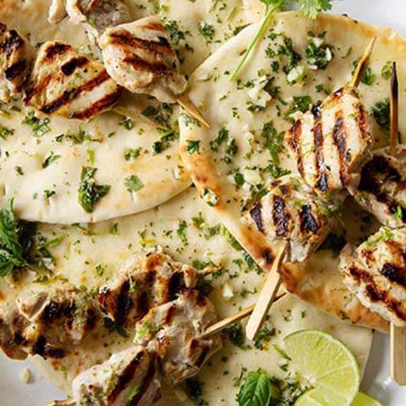 Butter Lime Chicken w/ Herbed Naan