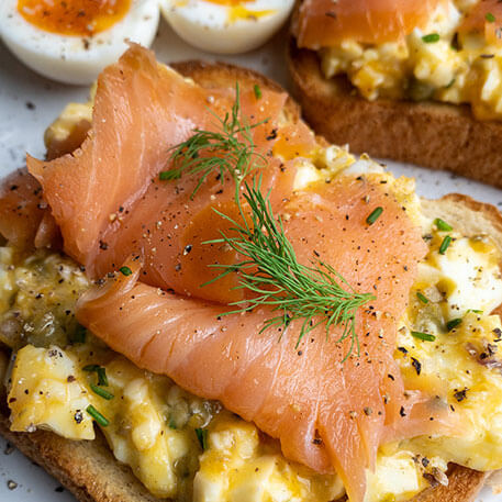 Soft-Boiled Egg and Salmon Toast